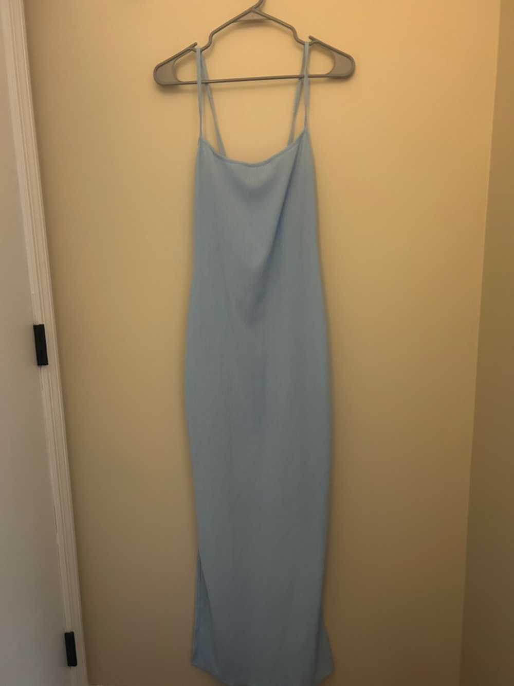 PrettyLittleThing Pale Blue Spaghetti Strap Maxi Dress